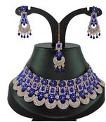 Blue designer function wear ad necklace set