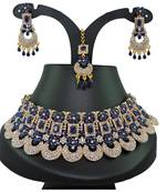 Blue designer function wear ad necklace set