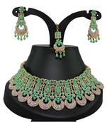 Green designer function wear ad necklace set