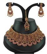 Gold designer function wear ad necklace set