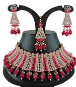 Red designer function wear ad necklace set