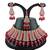 Red designer function wear ad necklace set