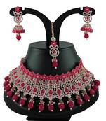 Red designer function wear ad necklace set