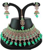 Green designer function wear ad necklace set