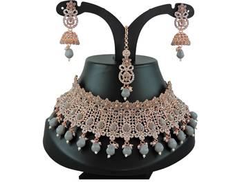 Grey designer function wear ad necklace set 1