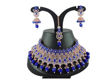 Blue designer function wear ad necklace set 1