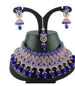 Blue designer function wear ad necklace set