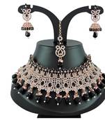 Black designer function wear ad necklace set
