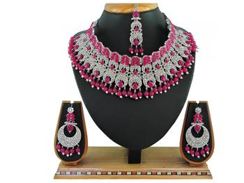 Red designer function wear ad necklace set 1