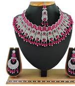 Red designer function wear ad necklace set