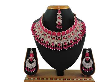 Red designer function wear ad necklace set 1