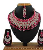 Red designer function wear ad necklace set