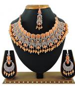 Orange designer function wear ad necklace set