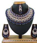 Blue designer function wear ad necklace set
