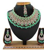 Green designer function wear ad necklace set