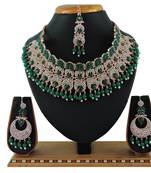 Green designer function wear ad necklace set