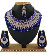Blue designer function wear ad necklace set