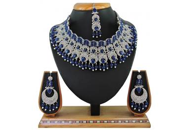 Blue designer function wear ad necklace set 1