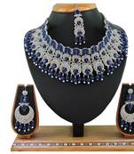 Blue designer function wear ad necklace set