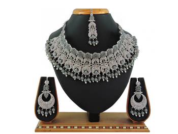 Grey designer function wear ad necklace set 1