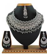 Grey designer function wear ad necklace set