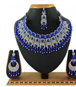 Blue designer function wear ad necklace set