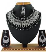 Black designer function wear ad necklace set