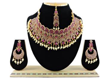 Multicolor designer function wear ad necklace set 1