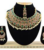 Green designer function wear ad necklace set
