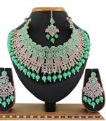 Green designer function wear ad necklace set