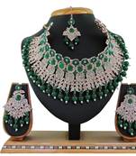 Green designer function wear ad necklace set