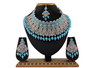 Turquoise designer function wear ad necklace set 1
