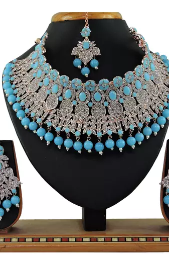 Turquoise designer function wear ad necklace set