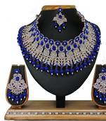 Blue designer function wear ad necklace set