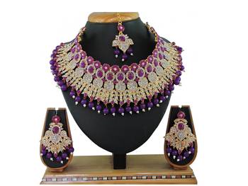 Purple designer function wear ad necklace set 1