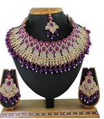 Purple designer function wear ad necklace set