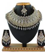 Grey designer function wear ad necklace set