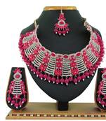 Red designer function wear ad necklace set