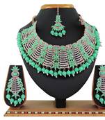 Green designer function wear ad necklace set