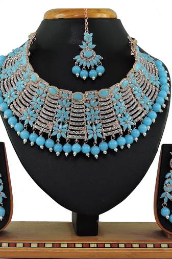 Turquoise designer function wear ad necklace set