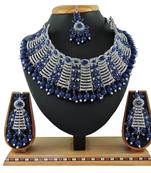 Blue designer function wear ad necklace set