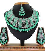 Green designer function wear ad necklace set