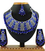 Blue designer function wear ad necklace set
