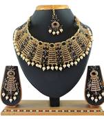 Black designer function wear ad necklace set