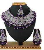 Purple designer function wear ad necklace set