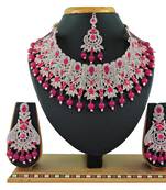 Red designer function wear ad necklace set