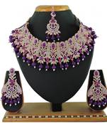 Purple designer function wear ad necklace set