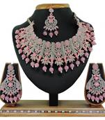 Pink designer function wear ad necklace set