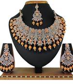 Orange designer function wear ad necklace set
