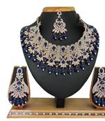 Blue designer function wear ad necklace set